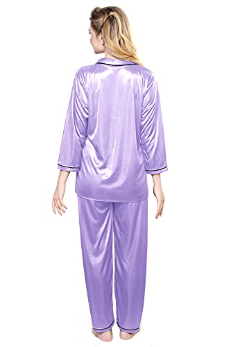 Image of TIGYWIGY Women's Satin Plain /Solid Top and Pyjama Set Pack of 1