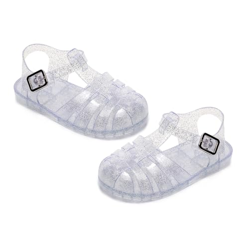 Amtidy Jelly Shoes for Girls, Children's Fishermen Sandals, Princess Birthday Toddler Glitter Sandals