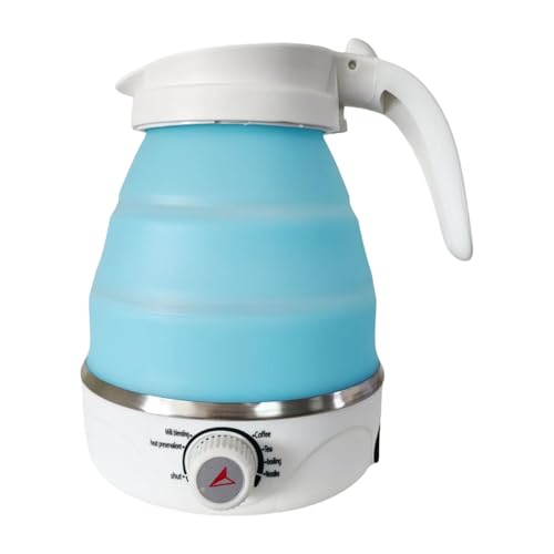 DeeRace 【日本で使える!】折りたためるトラベルケトル 折りたたみケトル 1200ml Foldable 電気やかん 沸騰水やかん 電気ポット 折り畳み式湯沸かし器 温度調節機能付 電気 キャンプ 携帯 車中泊 折り畳み式電気ポット 旅行・出張用品,