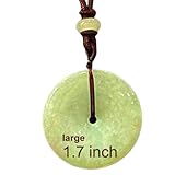 Cuckoo Natural Jade 43mm (1.7 inch) Circle Necklace | Certified Jade Pendant | 100% Grade A Quality, Natural & Untreated | Adjustable Length | for Good Luck & Long Life | Unisex Jade Circle Necklace
