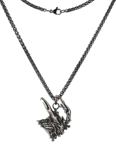 SENTIMENTAL SOUVENIRZ THINGS THAT TOUCH YOUR HEART Final Fantasy XVI 16 Eikon Logo Necklace Ifrit Brass or Solid Silver with Antique Effect Clive Efrit
