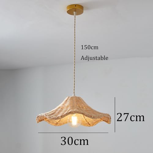 Swemopp Floral Woven Pendant Light Kitchen Island Flower Shaped Rattan Chandelier Rustic Wicker Ceiling Hanging Lamp Nordic Modern Coastal Chandelier thumb #1