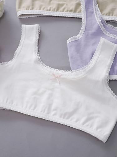 Jhaoyu 4 Pcs Sports Training Bras for Teen Girls Wide Straps Crop Cami Bralette Vest4