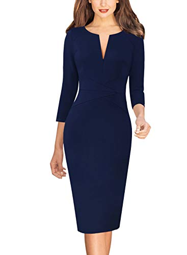 Image of VFSHOW Womens Slim Zipper Up Work Business Office Party Bodycon Pencil Sheath Dress