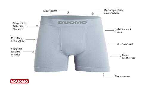 Cuecas Sem Costura em Microfibra, Duomo, Masculino, Chumbo, G