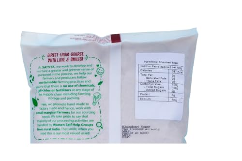 Image of S Siddhagiri's SATVYK THE HEALTH re STORE Siddhagiri's Satvyk Organic Unrefined Desi Khandsari Sugar -Raw, Natural & Unprocessed. (Set of 5 (1kg Each)(Total 5kgs)) (Pack of 3)