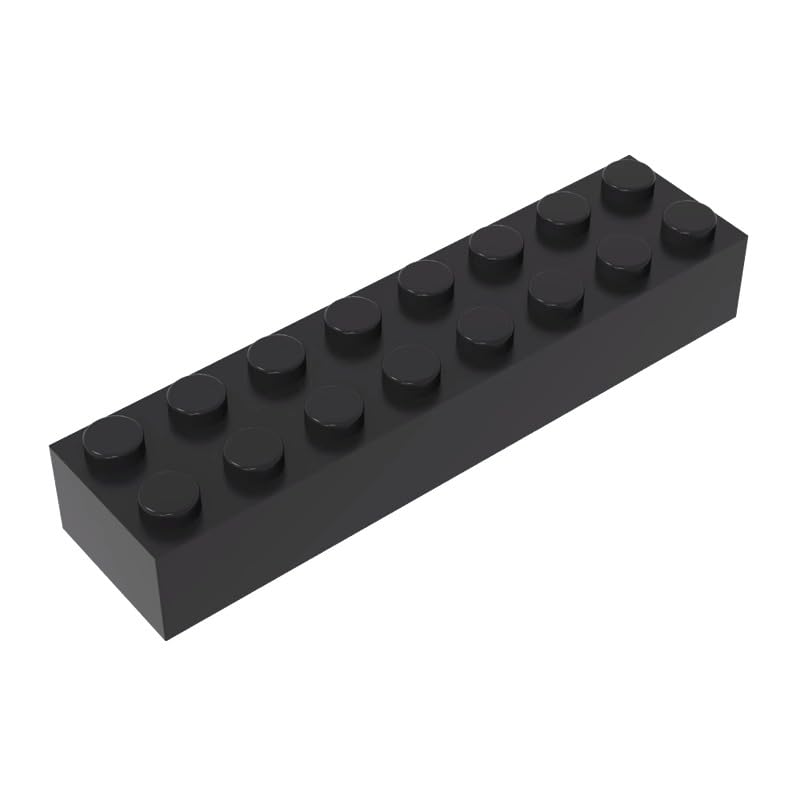 XYEIUGO Compatible with LEGO 93888 Basic Bricks Brick 2x8, Black, 10 PCS — image 1