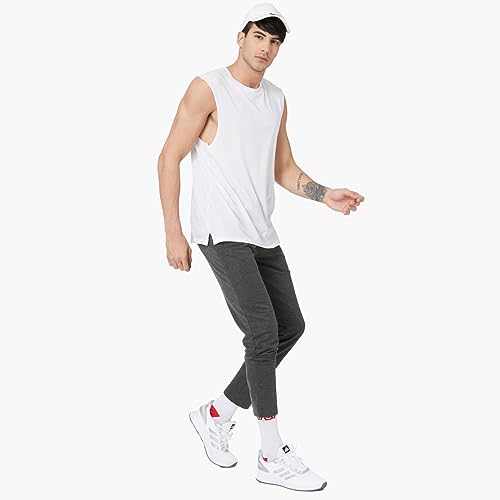 Image of Kappa Men Grey Cotton Regular fit Solid Track Pant Grey XL