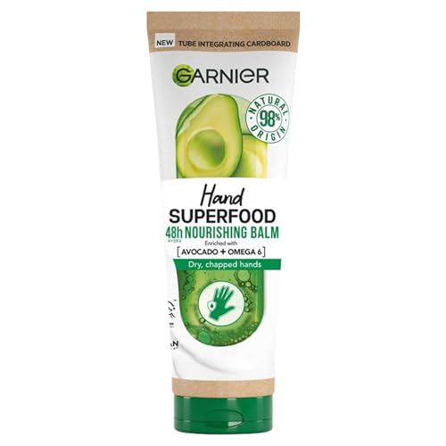 Garnier Hand Superfood Nourishing Hand Cream with Avocado & Omega 6 75ml, white, 1 g (Pack of 1)