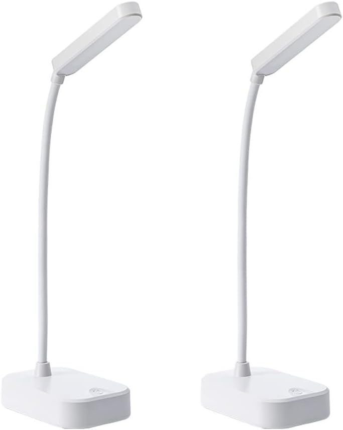 Bright desk lamp,small desk lamp set of 2 white,battery powered lamp