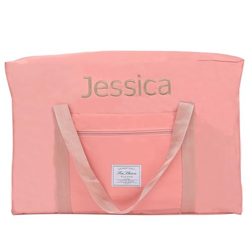 Personalized Folding Duffle Bag, Custom High Capacity Luggage Bag w/Embroidered Name, Customized Cloth Bags with Handles for Women/Men Sports Dance Gym Travel Weekender Overnight Bridesmaid
