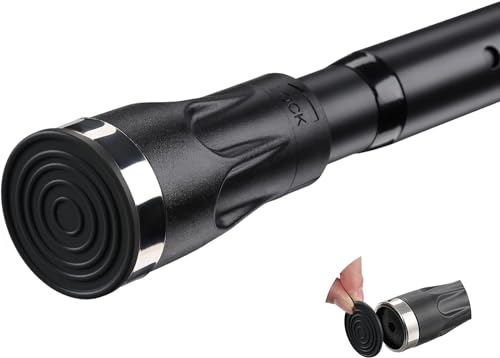 Bastone per Tenda da Doccia Telescopica in Ferro, 105-151cm Spring Asta per Tende da Doccia Telescopica Estensibile Regolabile Senza Forare Ruggine, ed Antiscivolo per Armadio, Bagno/Nero Opaco