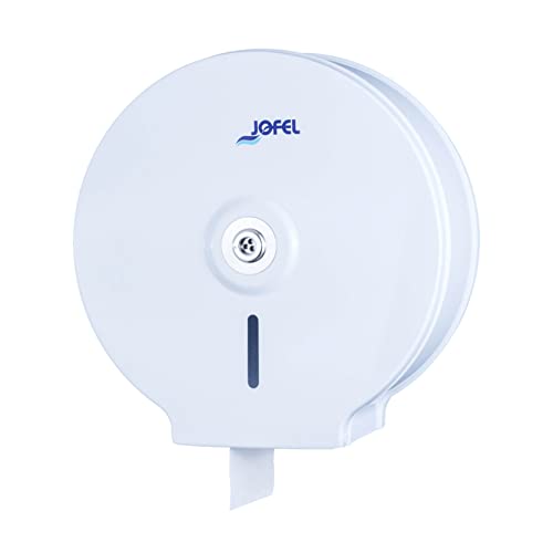 Jofel - Distributore industriale medio di rotoli di carta fino a 300 m, diametro massimo 220 mm, anima da 18 a 55 mm, corpo in acciaio laminato bianco, Classic AE12100