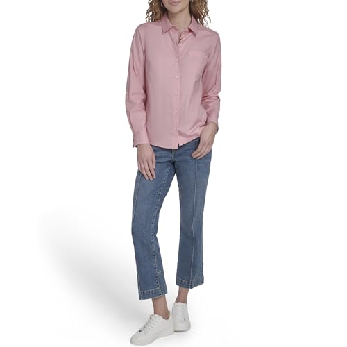 Image of Nautica Women's Button Front Long Sleeve Roll Tab Shirt