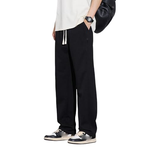 Men's Spring Summer Straight Slimming Versatile Loose Drape Drawstring Casual Pants