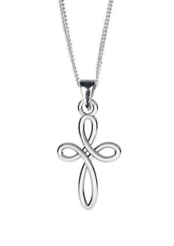 SanaBelle Eternity Cross Necklace 925 Sterling Silver, Necklace For Women, Gift for Girls, Gift for Women