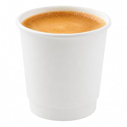 Image of Restaurantware 4 Ounce Paper Cups, Pack of 25 Double Wall Disposable - Leakproof, Recyclable, White Paper Insulated Hot Beverage Cups, with Matching Lids Available for Purchase Separately