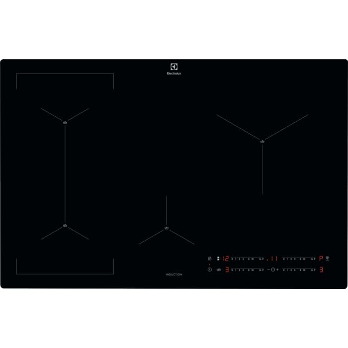 Electrolux Placa de inducción 80 cm SENSE BOIL Negro Cerámico 4 quemadores Apagado automático Temporizador