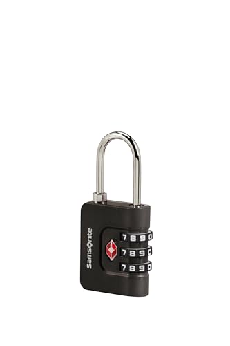 Samsonite TA Revolution   Candado de Combinación TSA con Código de 3 Dígitos, Candado de Equipaje Seguro para Maletas y Bolsas, Candado para Maleta, Negro