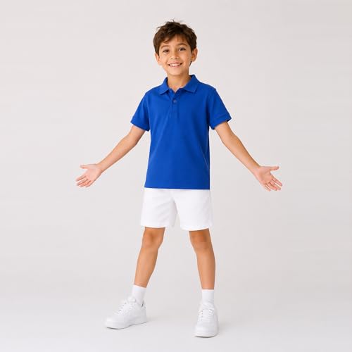 Image of Mud Kingdom Boys Polo Shirt Short Sleeve School Uniform Pique Polo Summer