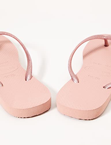 Chinelo Havaianas Slim Logo Metallic Feminino, Rosa Crocus/Apricot Red, 37/38