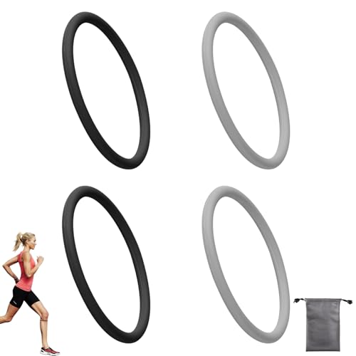 ZesNxj 4 Stück Patella Band, Verstellbare Patellasehnenbandage & Silikon Knieband, rutschfeste Patellasehne Bandage Für Laufen, Fitness, Fußball, Wandern (2 Schwarz 2 Grau)