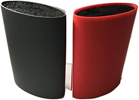 Jo's Online® New Improved Universal Knife Holder Without Knives - Knife Block | Lightweight & Compact | Holds Upto 12 Kitchen Knives | Designed to Protect Blades (Grey Oval)