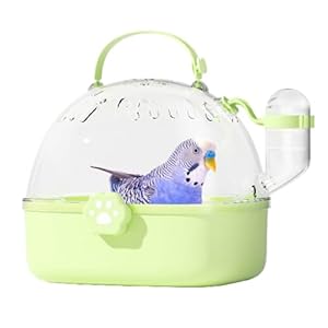 Papegaai-uitjetas – draagtas voor kleine huisdieren, draagbaar compact transparant | Panoramische reisdrager, accessoire voor buitenavontuur, vogeltransportcontainer met waterfles, geventileerde drage