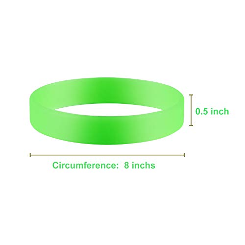 Image of 6pcs /Pack Single Colors Blank Silicone Wristbands Rubber Bracelets