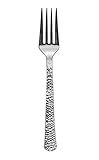 Hammered Design Plastic Forks | Silver | Pack of 20