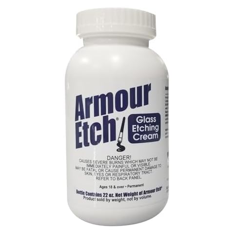Armour Etch Glass Etching Cream - Create Stunning Designs on Glass Surfaces - Etching Cream for Glass by Armour Products - 22 oz Net Weight Cover