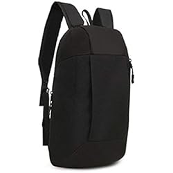 Mochila Unisex Negro para Deporte Gimnasio Yoga Nadar Mochila Deportiva de Senderismo Hombres Mujeres Mochilas Escolares Bolso de Mano Bolso (Negro)