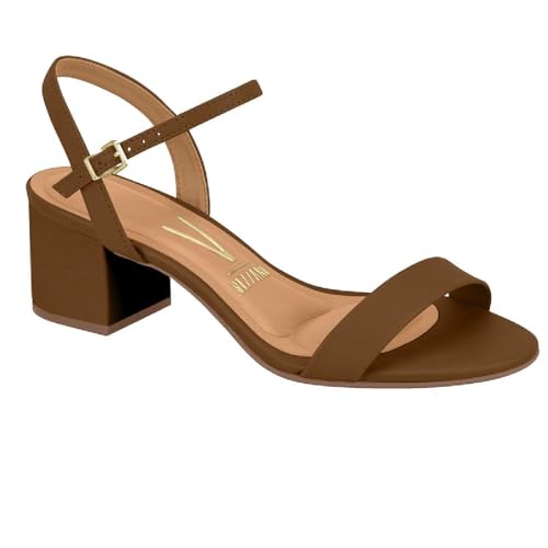 Sandália Feminina Vizzano – Tira Única, Elegante e Confortável (Marrom Cappucino, BR, Adulto, Numérico, 36)