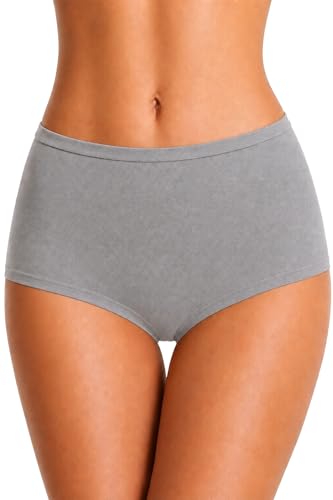 Image of Womens High Coverage Super Soft Elastane Stretch Mid Waist Boy Shorts Panties