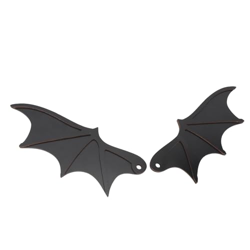 Bonbela 1 par de alas de murciélago de madera con diseño de alas de murciélago para decoración de matrícula de coche