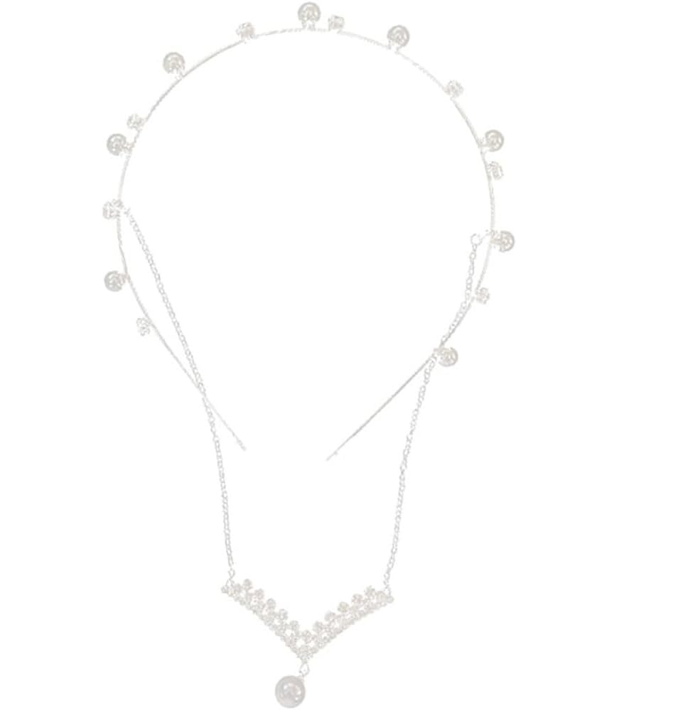 El Regalo Fancy Tiara Pearl Tassel Hairband- Pearl, Rhinestone Crystals Bridal Hairband for Girls & Women (B0CWLDYCHX) Amazon Price History, Amazon Price Tracker