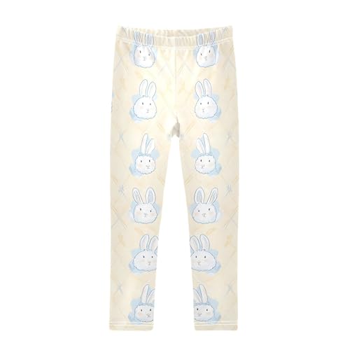 Cute Cartoon Rabbit Girls Leggings Soft Stretch Workout Yoga Dance Pants for Kids Casual Tights