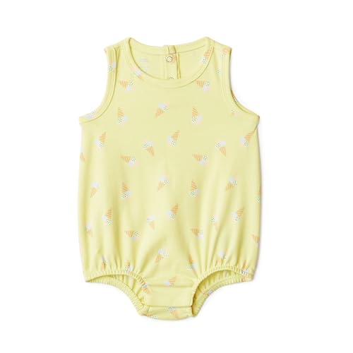 Amazon Essentials Unisex Babies x Sofia Grainge Cotton Interlock Unisex Baby Bubble Bodysuit, Light Yellow Ice Cream, 18 Months - image 1