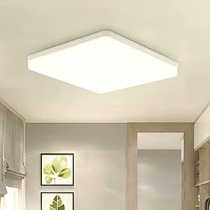 Combuh Plafonnier LED 48W 4320Lm Facile à Installer Lampes de Plafond pour Chambres Modernes Salons Cuisine Blanc Naturel 4000K Carré 30 * 30 * 4cm