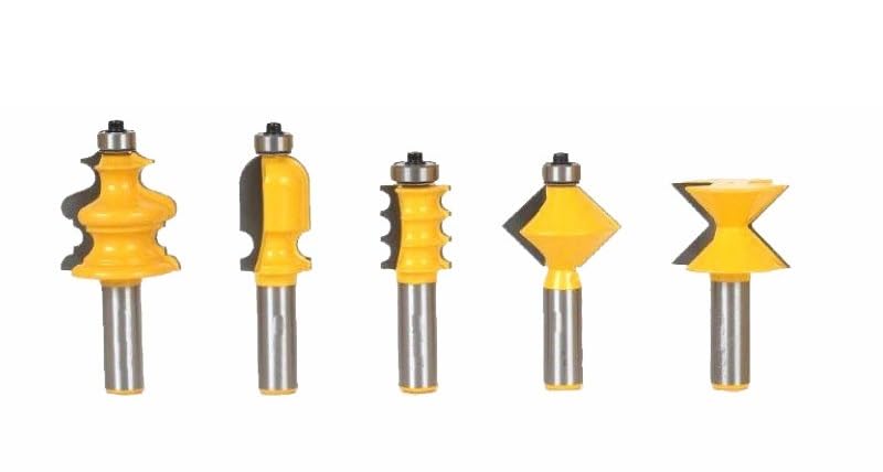 5pcs 1/2 pollici gambo armadio porta superiore punte del router set intaglio del legno coltello lega di carburo più grave punte di fresatura convesse