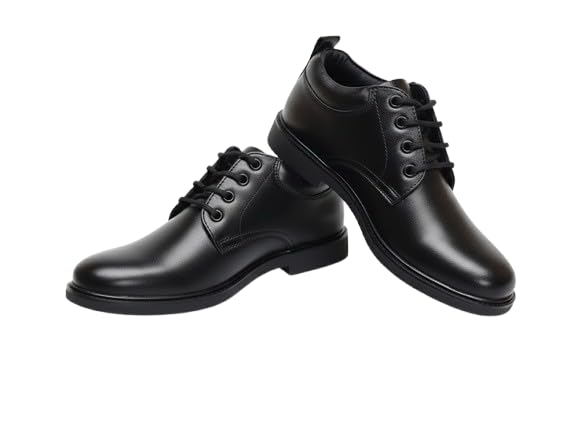 Men's Black Formal Derby Lace-Up Shoes, Synthetic Leather, Anti-Skid Sole with Waxed Laces for Office and Parties, Lace-up Formal Shoes-picture-20