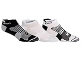 Estilo de calcetines ocultos ASICS Calcetines para correr Quick Lyte Plus, paquete de 3, Hombre, Calcetines para correr, 3031A027, Blanco brillante/Negro Rendimiento, XL