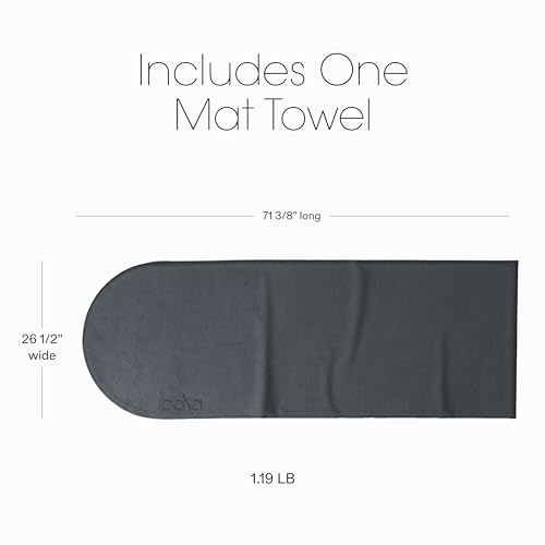 Bala Play Mat Towel - Non Slip Towel Designed for Yoga, Mat Pilates, Core Training & More - Fits Over Workout Mat - Fitness Accessory - Measures 71.4” x 26.5” - Charcoal - Thumbnail 3