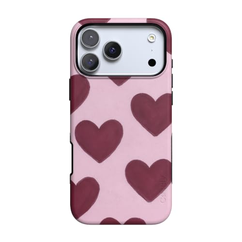 Casely iPhone 17 Pro Case | Whole Lotta Love | Plum Hearts | Bold Protective Design | MagSafe Compatible Design