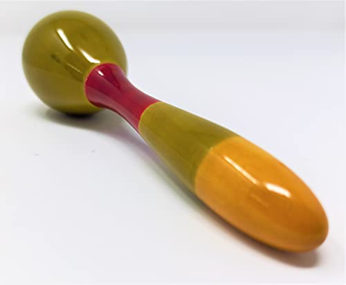 Image of A&A Kreative Wooden Rattle Handcrafted for Toddler Kids Children (Caribbean Rattle)