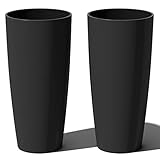 Veradek Pure Series Selena 28' Planter (28 inch - 2 Pack, Black)