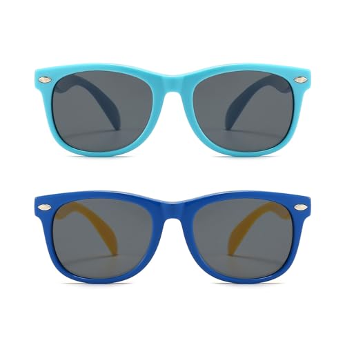 Image of FANNYGO 3 Pack Kids Sunglasses for Boys Girls Kid children's Polarized Sunglasses Age 3-10