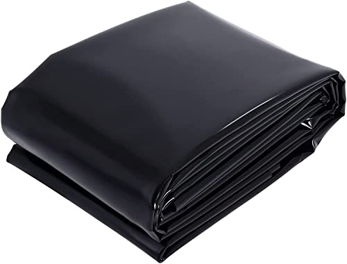 Poweka Revestimiento de Estanque de Goma HDPE 2.1M*3M,Revestimiento de Estanque Negro para estanques...