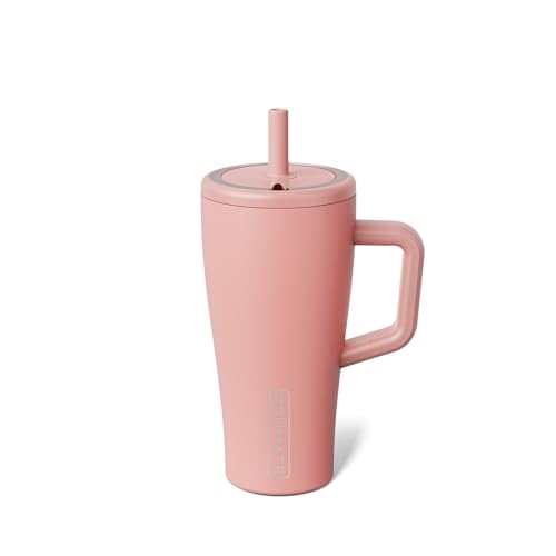 Image of BruMate Era 20 oz Tumbler with Handle and Straw | 100% Leakproof Insulated Tumbler with Lid and Straw | Made of Stainless Steel | Cup Holder Friendly Base | 20oz (Guava)