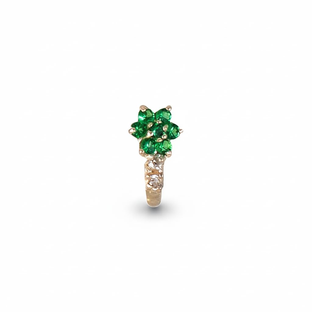 tvisva jewels 925 Sterling Silver Green Floral Drop Nose Pin for Women & Girls-picture-14